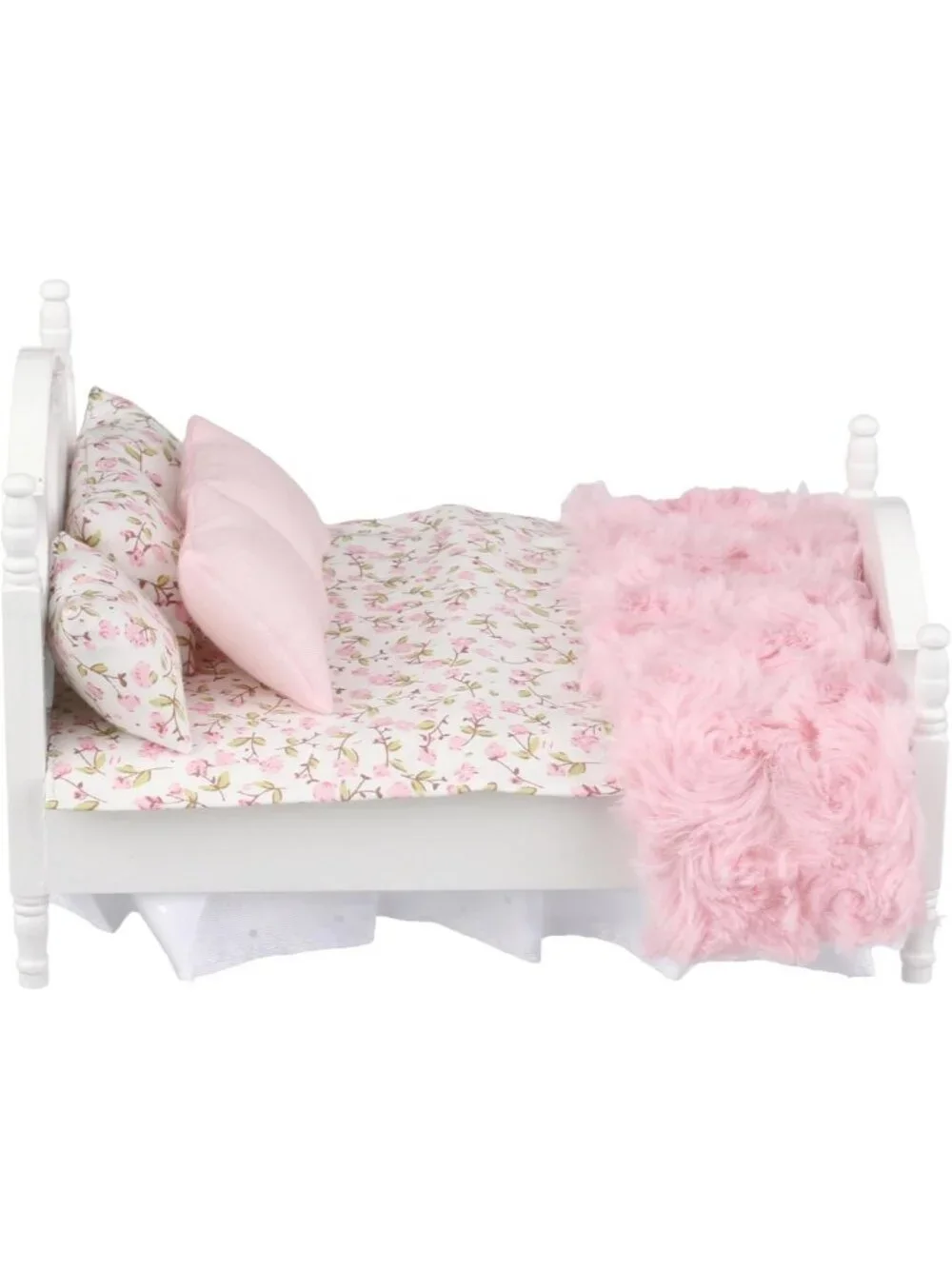 Mini Wooden Dollhouse Bed for 6